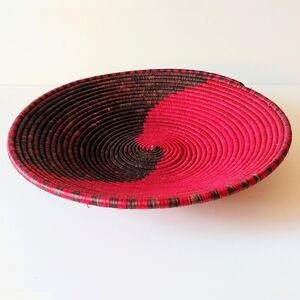 Handwoven Red and Brown Basket